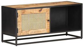 vidaXL Comodă TV, 90x30x40 cm, lemn mango &amp; trestie de zahăr naturală