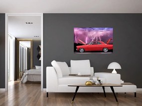 Tablou cu mașina roșie (90x60 cm)