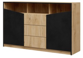Comodă Avain 3 (stejar + negru). 1087298