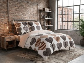 Lenjerie de pat din microfibra flanel STRIPE HEART colorata Dimensiune lenjerie de pat: 70 x 90 cm | 140 x 200 cm