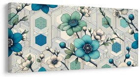 Tablou combinație de flori și geometrie