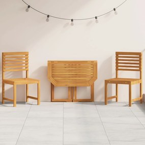 vidaXL Set bistro de grădină, 3 piese, lemn masiv de acacia
