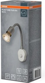 Osram - Aplică de perete flexibilă PLUG TUBE FLEX 1xGU10/5W/230V crom mat/albă