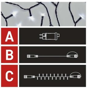 Instalație LED de Crăciun de exterior 100xLED 15m IP44 alb rece