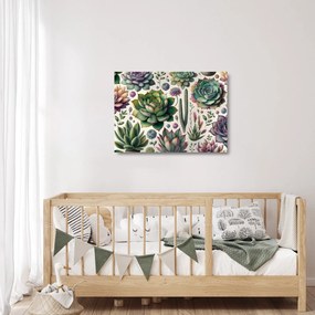 Tablou pe sticlă - Plante suculente (70x50 cm)