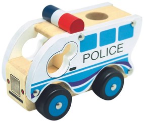 Bino Mașinuță din lemn Poliție, albastră