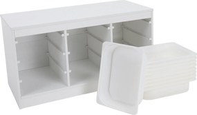 Organizator cu cutii de depozitare, alb, TRIMAL
