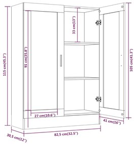 Dulap vitrina, gri sonoma, 82,5x30,5x115 cm, lemn prelucrat 1, sonoma gri, 82.5 x 30.5 x 115 cm