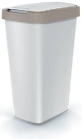 Coș de gunoi cu capac colorat, 45 l, maro/gri