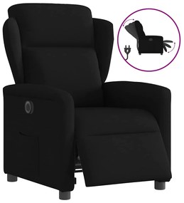 vidaXL Fotoliu rabatabil electric, negru, material textil