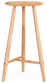 Scaun de bar în culoare naturală din lemn de stejar (înălțime șezut 65 cm) Blanc – Gazzda