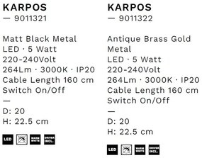 Veioza/Lampa LED de masa decorativa KARPOS alama aurie