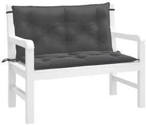 vidaXL Pernă bancă de grădină 2 buc melanj antracit 100x50x7 cm textil