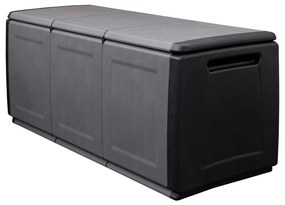 Lada depozitare de gradina, gri inchis negru, 138x53x57cm, 330L 138 x 53 x 57 cm