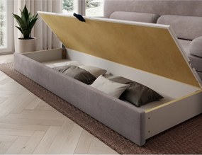 Canapea maro extensibilă/cu spațiu de depozitare cu tapițerie din catifea reiată 236 cm Elioss – ELTAP