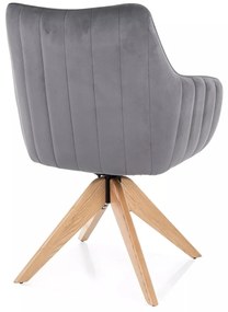 Scaun rotativ Azalia D velvet gri Blu14