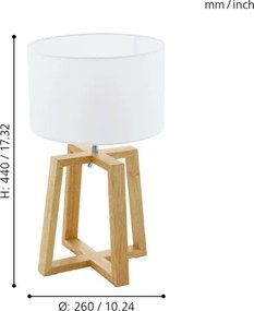 Eglo 97516 - Lampă de masă CHIETINO 1 1xE27/60W/230V