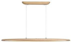 Lustra LED suspendata stil liniar Kenzie lemn