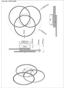 Plafonieră LED Globo 67355-40N KOMBOS 40W/230V d. 45,6 cm crom mat