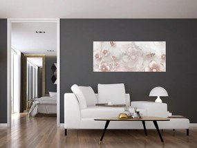Tablou - Flori roz (120x50 cm)