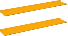 vidaXL Raft suspendat 2 pcs Galben muștar 100 x 18 x 2,5 cm Oțel