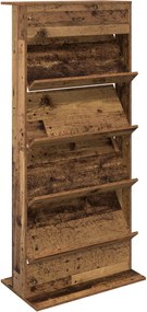 vidaXL Raft pentru reviste Lemn vechi 70 x 41 x 156 cm Lemn compozit