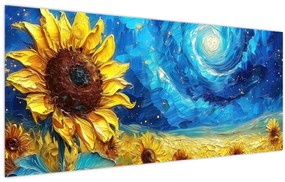 Tablou - Pictura floarea-soarelui (120x50 cm)