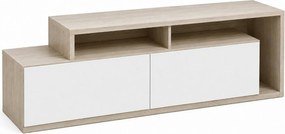 Comoda TV Nexera, stejar deschis/alb, PAL melaminat, 150x35x43 cm