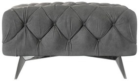 Taburet gri cu tapițerie din catifea Chelsea – Ropez