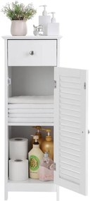 Dulap de baie cu sertar Songmics, înălțime 89 cm, alb