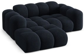 Colțar albastru închis cu tapițerie din chenille (cu colț pe partea stângă/cu șezlong) Treno – Cosmopolitan Design