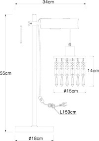 Globo 15533T - Lampă de masă COMMA, 1x E27, 40W, 230V