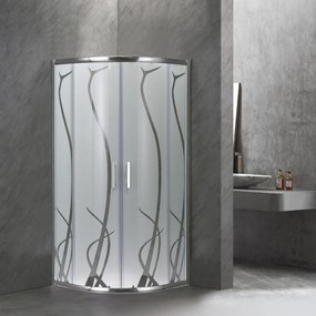 Cabină de duș curbată Spirit BAMBOO 80x80x180cm, fără cădiță de duș
