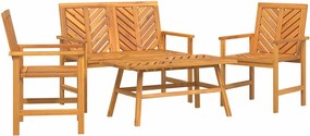 vidaXL Set de lounge pentru grădină 4 pcs Maro Lemn Solid de Acacia