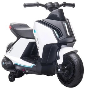 HOMCOM Motocicletă Electrică Albă pentru Copii, Vehicul cu Baterie 6V, Ideal pentru Vârsta de 3-5 Ani | Aosom Romania