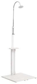 vidaXL Duș de grădină, alb, lemn