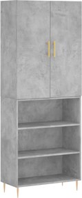 vidaXL Dulap înalt, gri beton, 69,5x34x180, lemn compozit