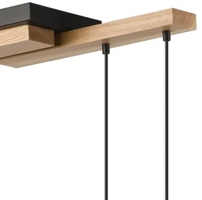 Lustră pe cablu CORTINA 2xE27/15W/230V + 2xG9/5W/230V negru/stejar