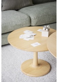 Măsuță de cafea natural rotundă cu aspect de lemn de stejar 60x60 cm Hobart – Rowico