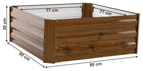 Pat de flori înălţat, maro, oţel, NONKY TIP 3