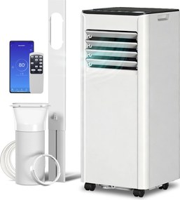 HOMCOM Aparat de aer condiționat portabil 7000 BTU: Răcire, Dezumidificator, Ventilator, Mod Noapte. | Aosom Romania