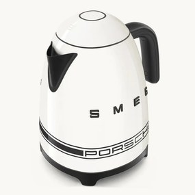 Cana electrica SMEG Porsche KLF03PCWEU, 2400 W, 1,7 l, Baza rotativa la 360°, Finisaj lucios, Alb