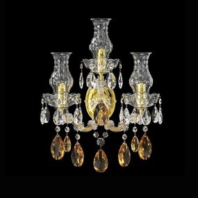 Aplica de perete Cristal Bohemia Exclusive 3 brate MARIA TEREZIA AUREA