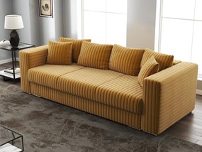 Canapea extensibilă dumonde cu ladă de depozitare si sezut confortabil din spuma high-density, Gloria Ambience Mustar 240x100 cm