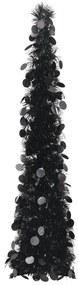 Brad de Craciun artificial tip pop-up, negru, 120 cm, PET 1, Negru, 120 cm