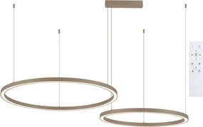 Brilagi - Lustru LED reglabil suspendat pe cablu PORTOFINO LED/98W/230V bej + telecomandă