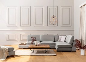 Canapea de colț Tulip Corner Right With Pouf - Light Grey