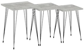 Set 3buc. măsuțe cafea Pakamo (negru + cristal) . 1094320