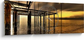 Tablou - Arhitectura la mal (cu ceas) (90x30 cm)