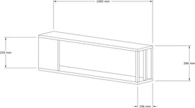 Raft de perete Riva culoare stejar si antracit 100 cm